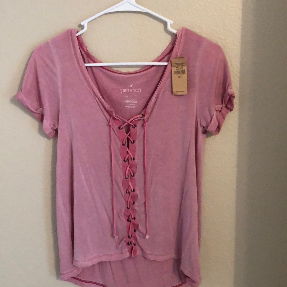 Soft & Sexy Lace Up Tee